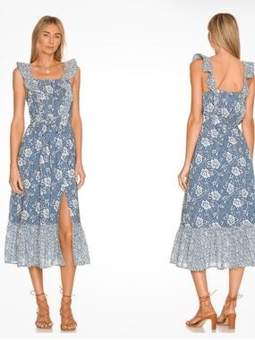 PAIGE Poppy Floral Midi Dress XS